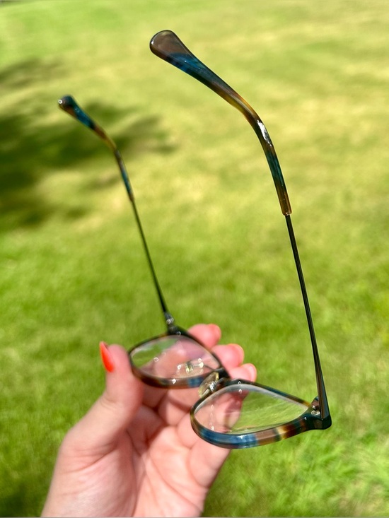 Lucky Brand Soft Square Glasses Frame Blue Brown Horn Rimmed GUC main image 5